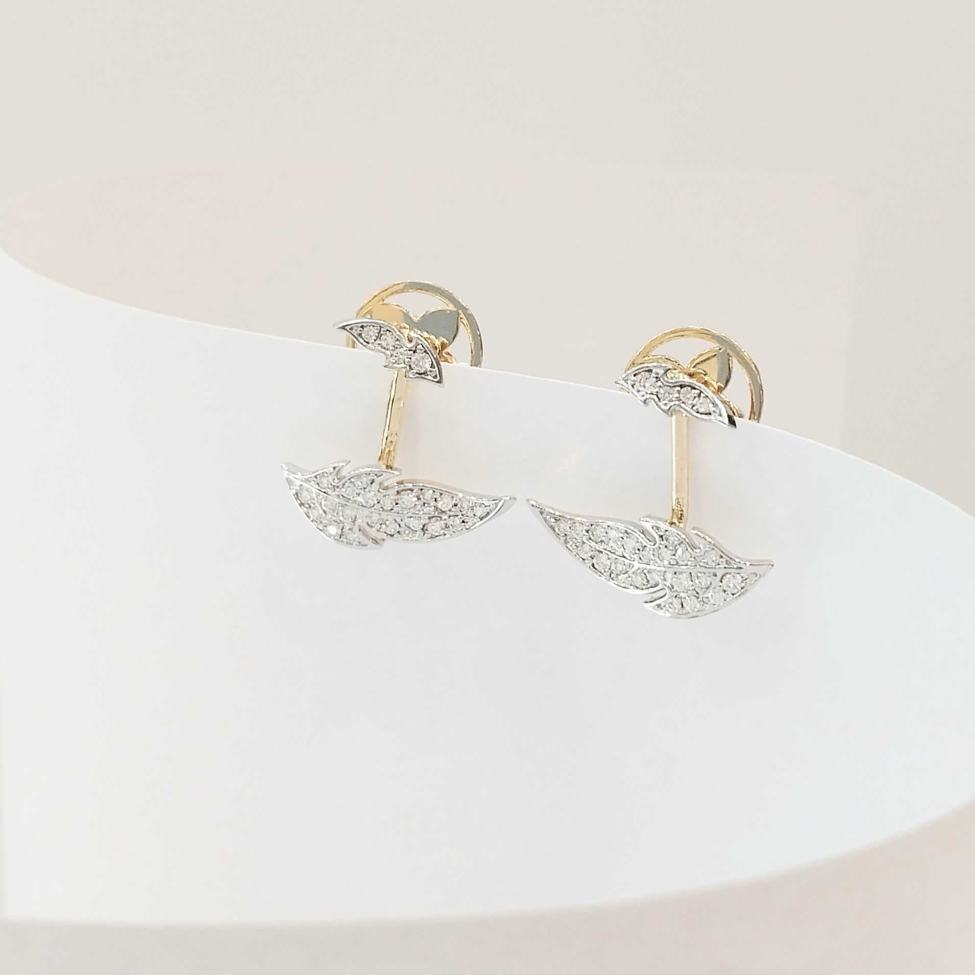 Leaf, Diamond Earring 2in1