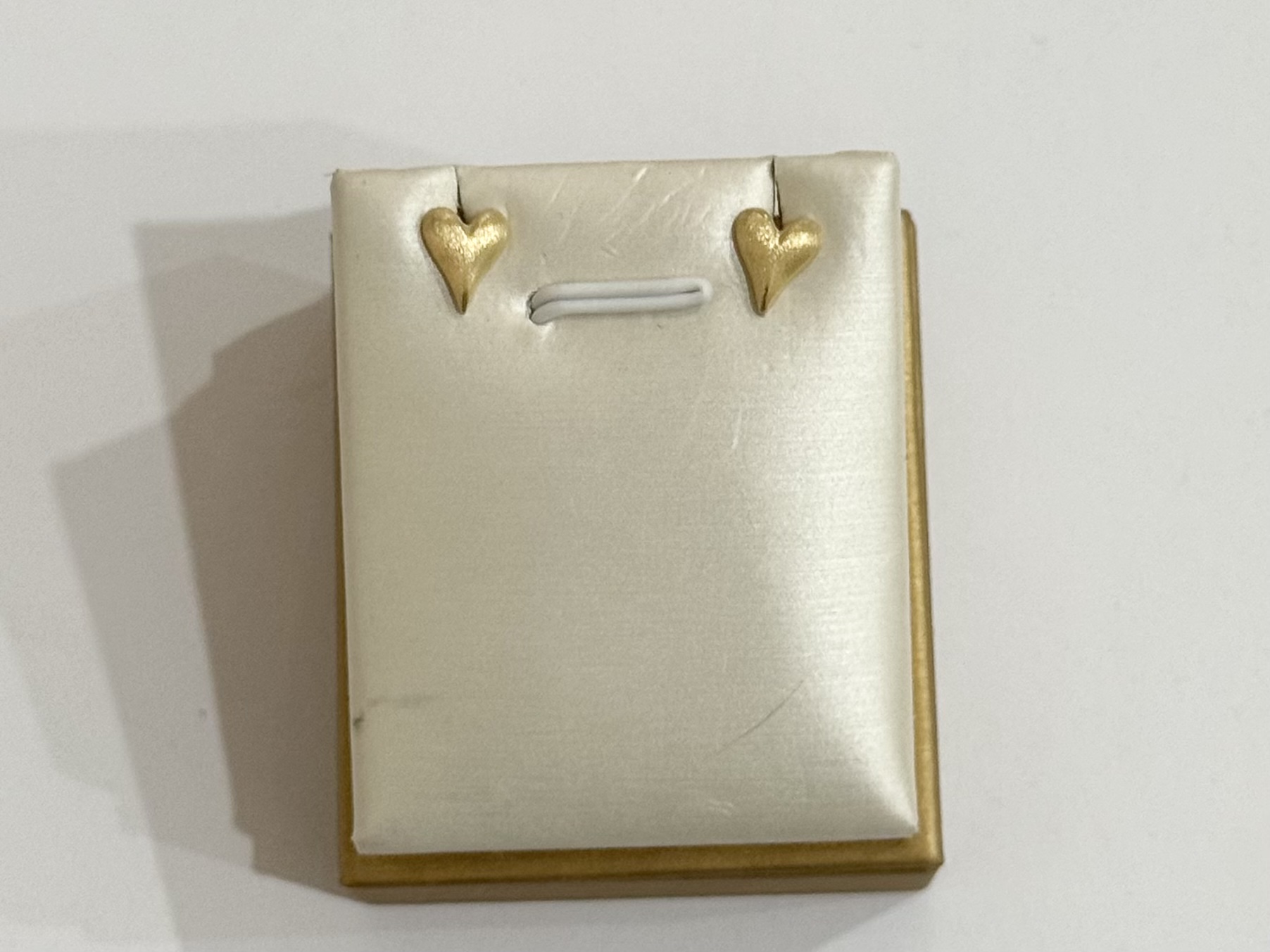 Matte Heart Shaped Earring  Gold 18K